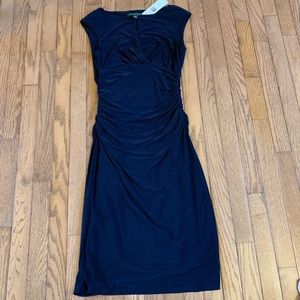NWT Ralph Lauren Navy Blue size 4 Cap Sleeves Sheath Dress